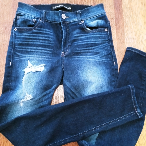 Express Denim - Express High Rise Distressed Jeggings